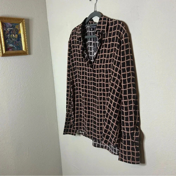 NWT Catherine Gee Equestrian Print Silk Blouse Size Small - Picture 9 of 9